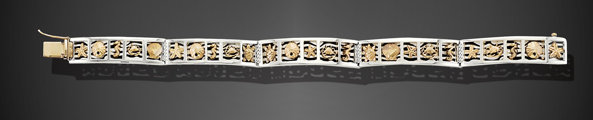 Silver and 14k gold reef bracelet