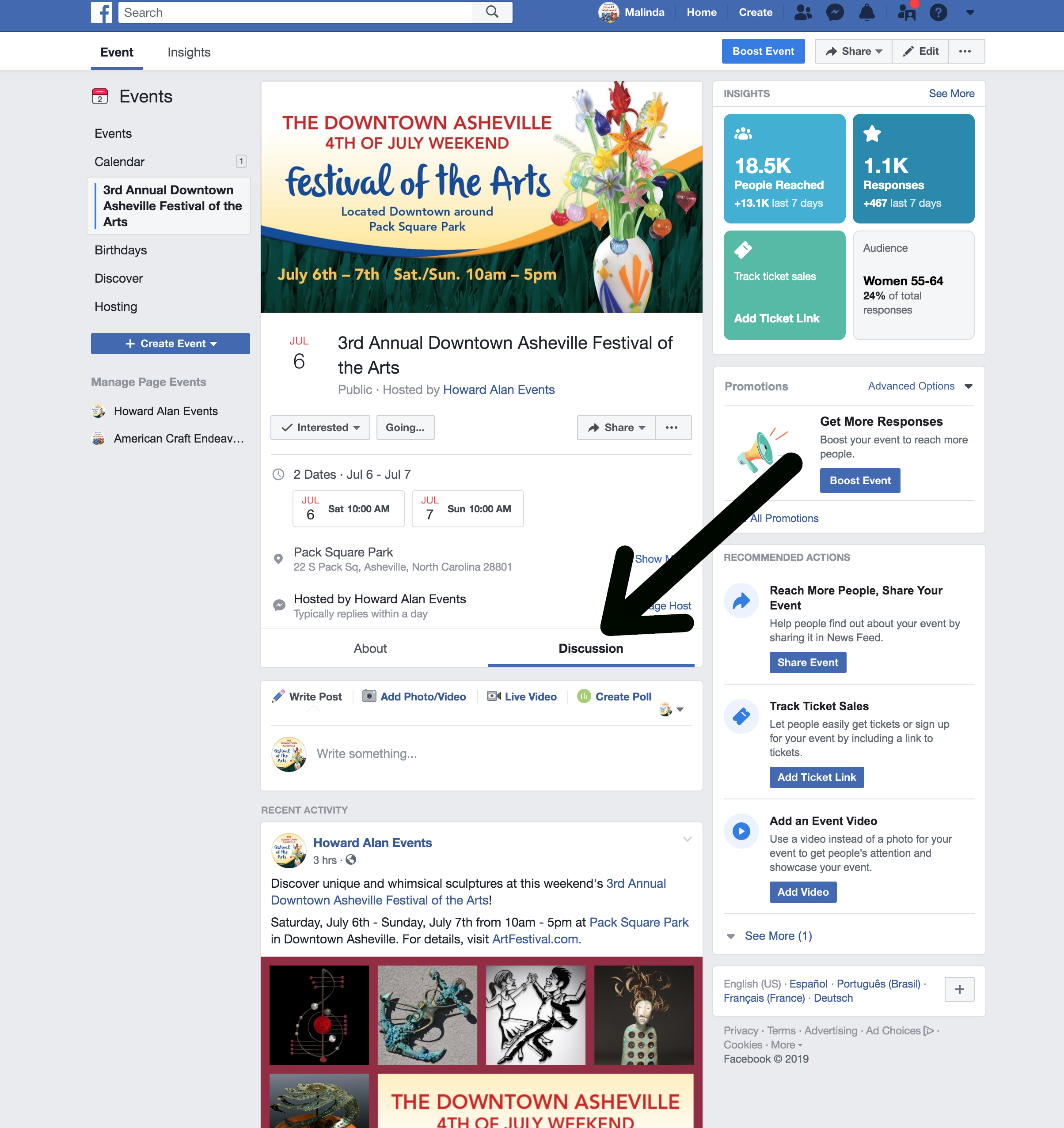 how to post work promotion on facebook