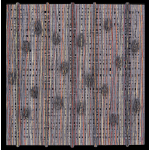 Textile abstract hand-woven with fabric and natural elements including Indian paintbrush, sisal, curly willow, and reeds on frame construction with a painted backing. The canvas is distorted and painted.   