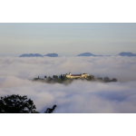 From a mountain in Sri Lanka, with a 30-second window, patience and a second opportunity enabled me to capture this rare, heavenly visual delight; Kandy, Sri Lanka.