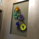 glass and metal wall sculpture