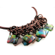 Turquoise and Mahogany Geometric Bib Necklace