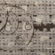 Textile abstract hand-woven with fabric, braided cable, natural, and synthetic elements on frame construction with a painted backing. The canvas is distorted, painted and imprinted.
